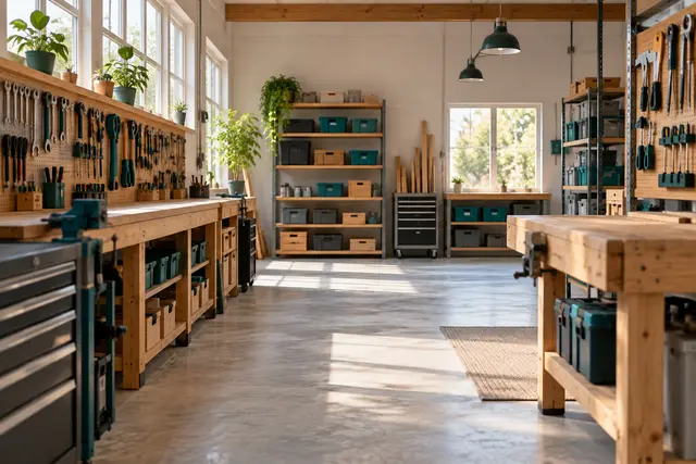 Illustrative organised workplace and equipment